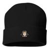 Go All Out One Size Black Cuffed Penguin Embroidered Cuffed Knit Beanie Cap view 1