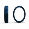 BULZi Wedding Bands, Massaging Comfort Fit Premium Silicone Ring with Airflow, Beveled Edge Design, Mens and Womens Rings, Breathable Flexible Work Safety (Midnight Blue Beveled Size 13) view 2