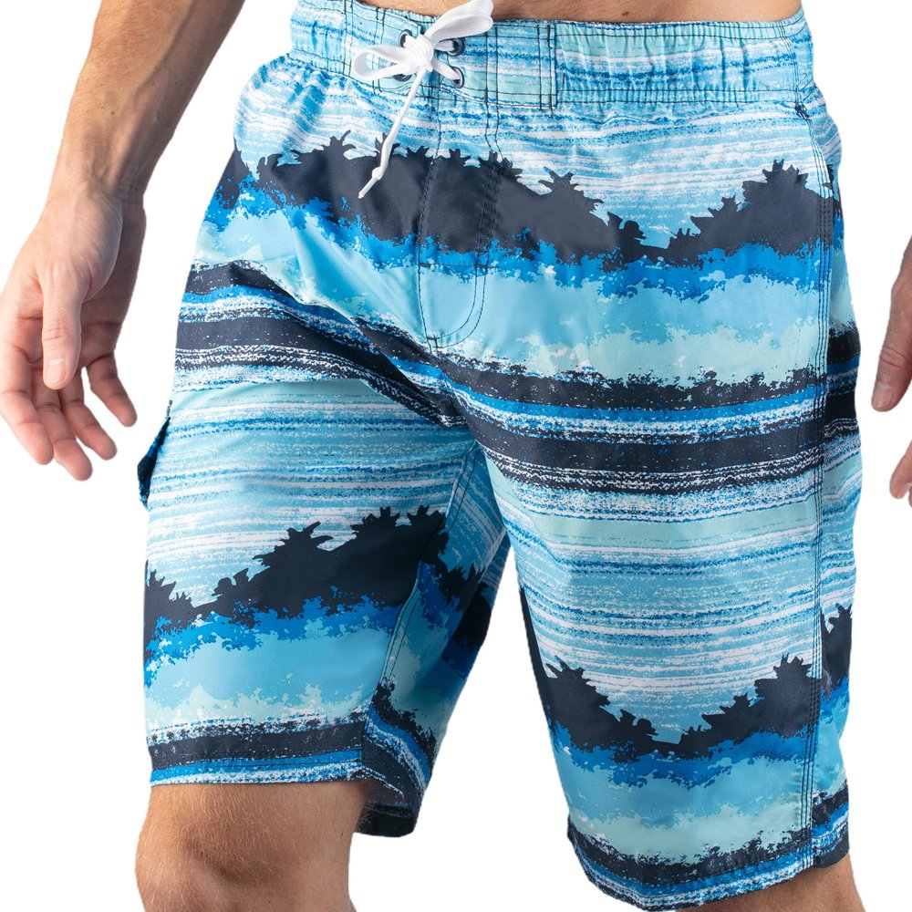 Kanu Surf Men's Flex Swim Trunks (Regular & Extended Sizes), Banzai Navy, Large