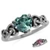 Silvershake Heart Shape Created Color Change Alexandrite 925 Sterling Silver Celtic Knot Ring Size 7.5 view 1