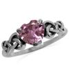 Silvershake Heart Shape Created Color Change Alexandrite 925 Sterling Silver Celtic Knot Ring Size 7.5 view 4