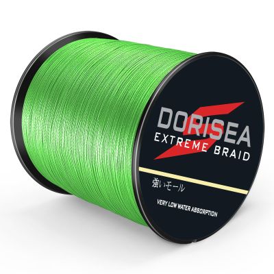 Dorisea Extreme Braid 100% Pe Fluorescent Green Braided Fishing Line 109Yards-2187Yards 6-550Lb Test Fishing Wire Incredible Superline Zero Stretch (500m/546Yards 250lb/0.80mm(8Strands))