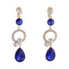 Grace Jun Rhinestone Crystal Clip on Earrings Non Piercing for Women Ear Clip Not Allergy (307blue) view 1