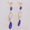 Grace Jun Rhinestone Crystal Clip on Earrings Non Piercing for Women Ear Clip Not Allergy (307blue) view 2