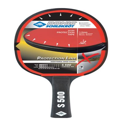Donic-Schildkrt S500 Protection Line Table Tennis Bat, with Protection Against Plucking, 1.5mm Sponge, Elite Pad - ITTF, 713055