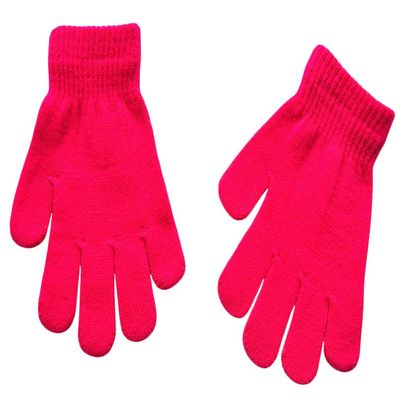 BaiX Boys and Girls Warm Winter Knitted Writing Gloves, 5-12 Years Old, Plum