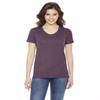 American Apparel Ladies' Poly-Cotton Short-Sleeve Crewneck XL HEATHER PLUM view 1