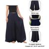 Lannaclothesdesign Palazzo Pants for Women Wide Leg Boho Harem Yoga Pants S M L XL Sizes (XL, Solid Dark Blue, Length 36 inches) view 3