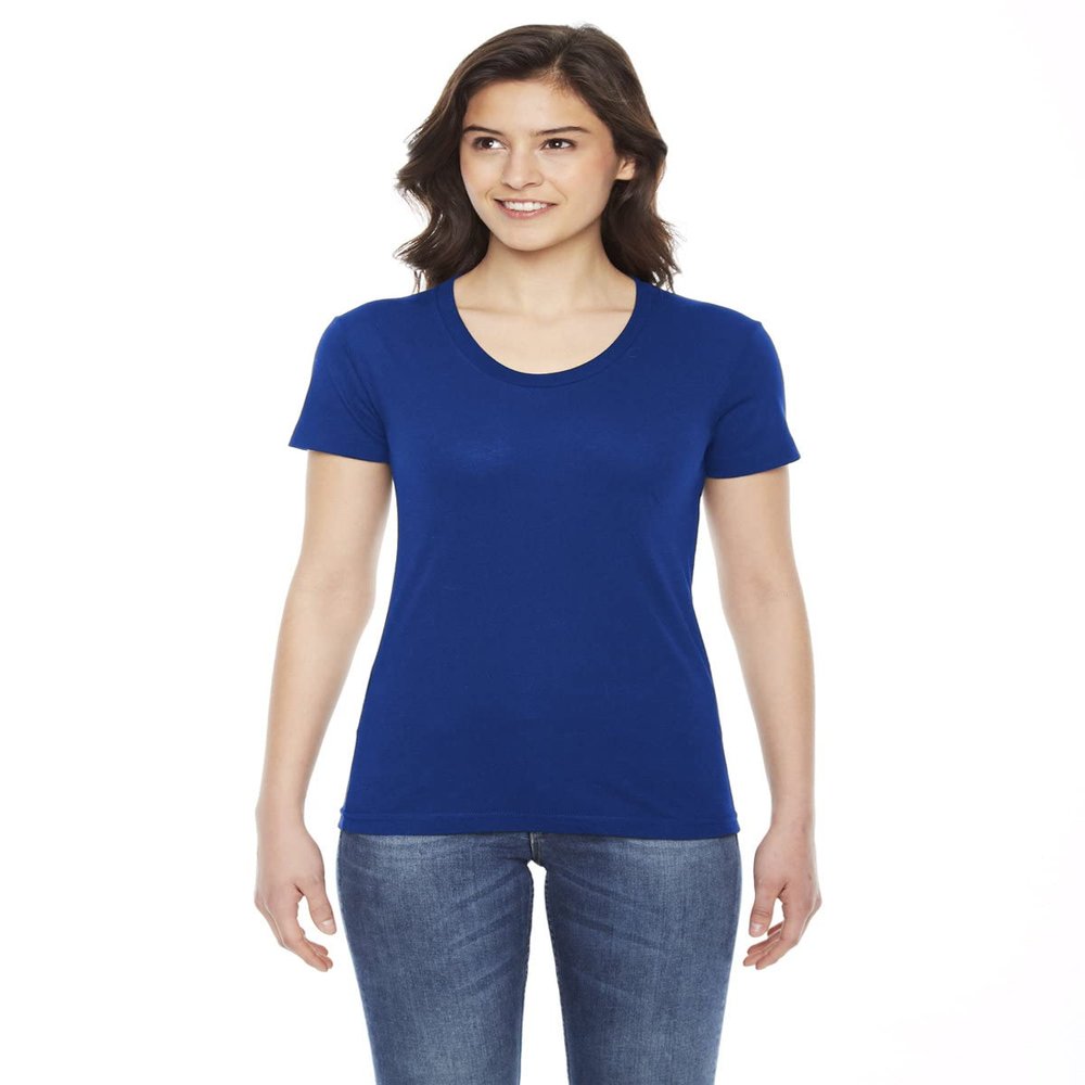 American Apparel Ladies' Poly-Cotton Short-Sleeve Crewneck S LAPIS