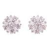 Grace Jun Flower Shape AAA CZ Clip on Earrings Without Piercing for Women Luxury Jewelry (Platinum) view 1
