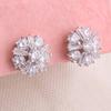 Grace Jun Flower Shape AAA CZ Clip on Earrings Without Piercing for Women Luxury Jewelry (Platinum) view 2