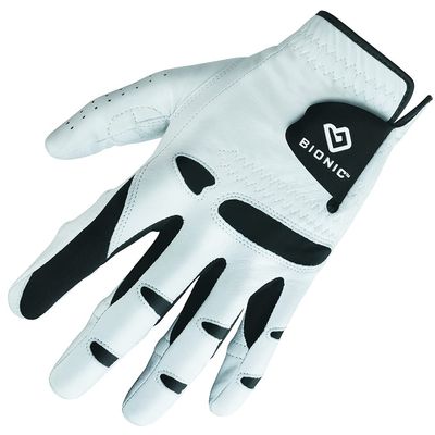 New Improved 2X Long Lasting Bionic Golf Glove - Patented Stable Grip Genuine Cabretta Leather, Designed by Orthopedic Surgeon! (Men's Medium Large, Worn on Left Hand)