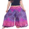 Lannaclothesdesign Palazzo Pants for Women Wide Leg Boho Harem Yoga Pants S M L XL Sizes (XL, Purple Rose Circle, Length 36 inches) view 1