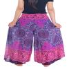 Lannaclothesdesign Palazzo Pants for Women Wide Leg Boho Harem Yoga Pants S M L XL Sizes (XL, Purple Rose Circle, Length 36 inches) view 2
