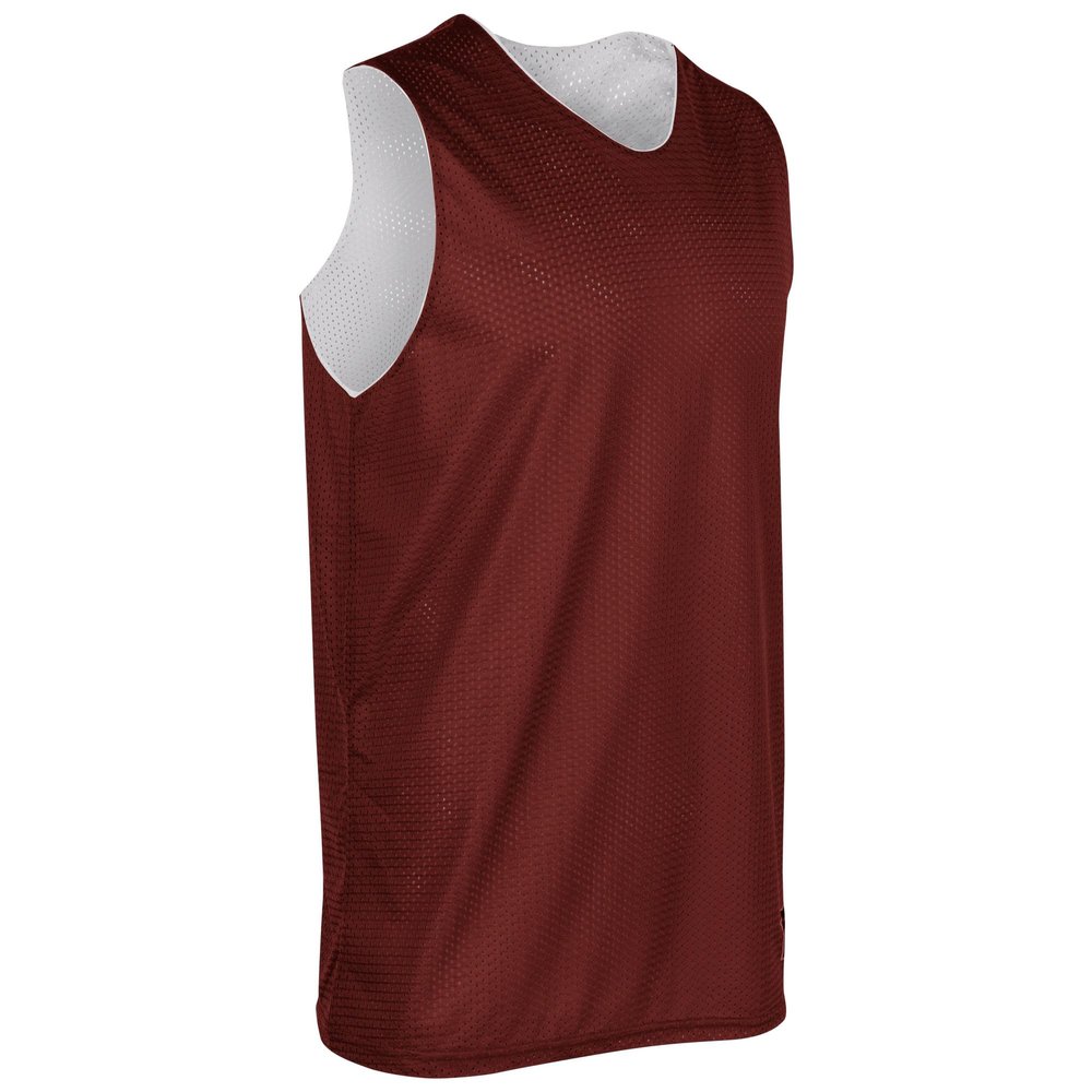 CHAMPRO Unisex-Youth Zone Reversible Basketball Jersey, Cardinal, White, Small