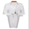 Boys baptism tuxedo in white with Maria Embroidering and included Estola view 1