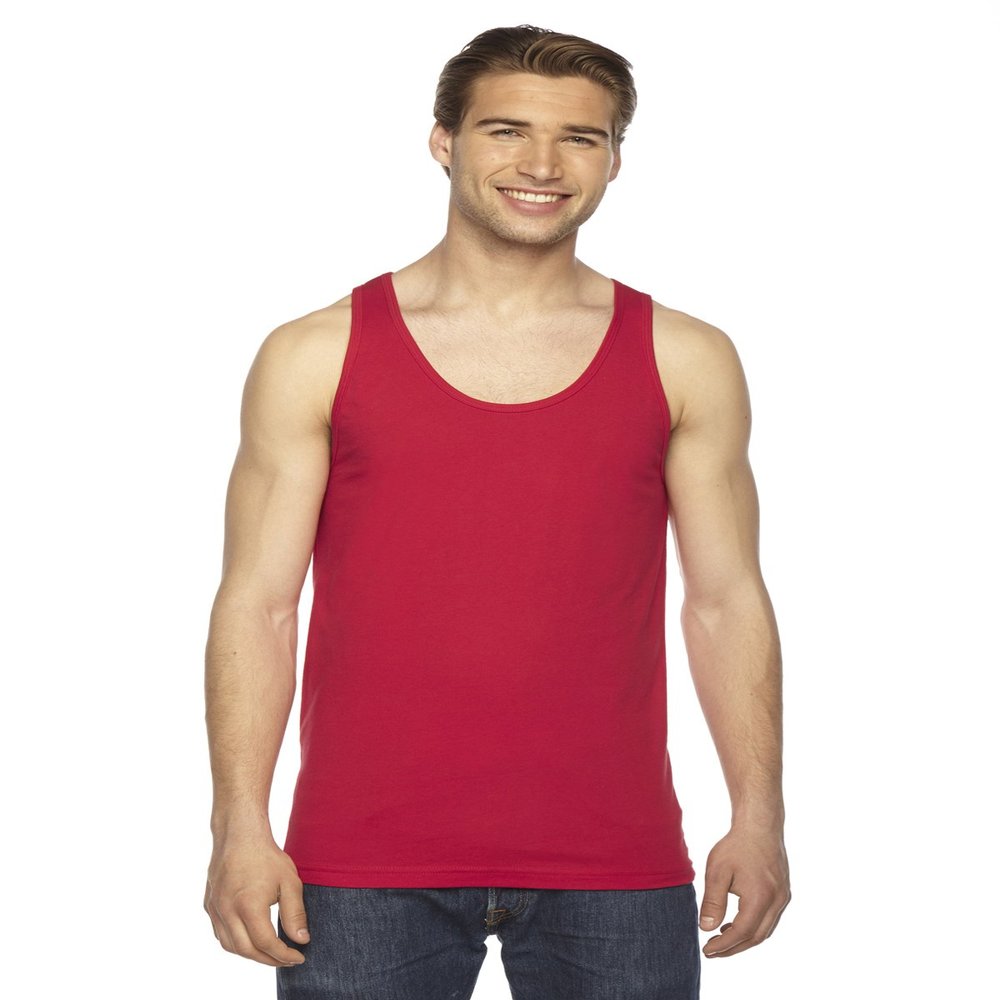 American Apparel Unisex Fine Jersey Tank XS RED
