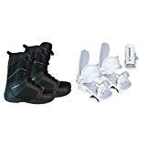 Symbolic Custom-Flow White Snowboard Bindings & Black Boots & Leash & Stomp Pad Package White Bindings Fits Boots Selected, 14 Mens Black Ultralite Boots