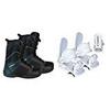 Symbolic Custom-Flow White Snowboard Bindings & Black Boots & Leash & Stomp Pad Package White Bindings Fits Boots Selected, 14 Mens Black Ultralite Boots view 1
