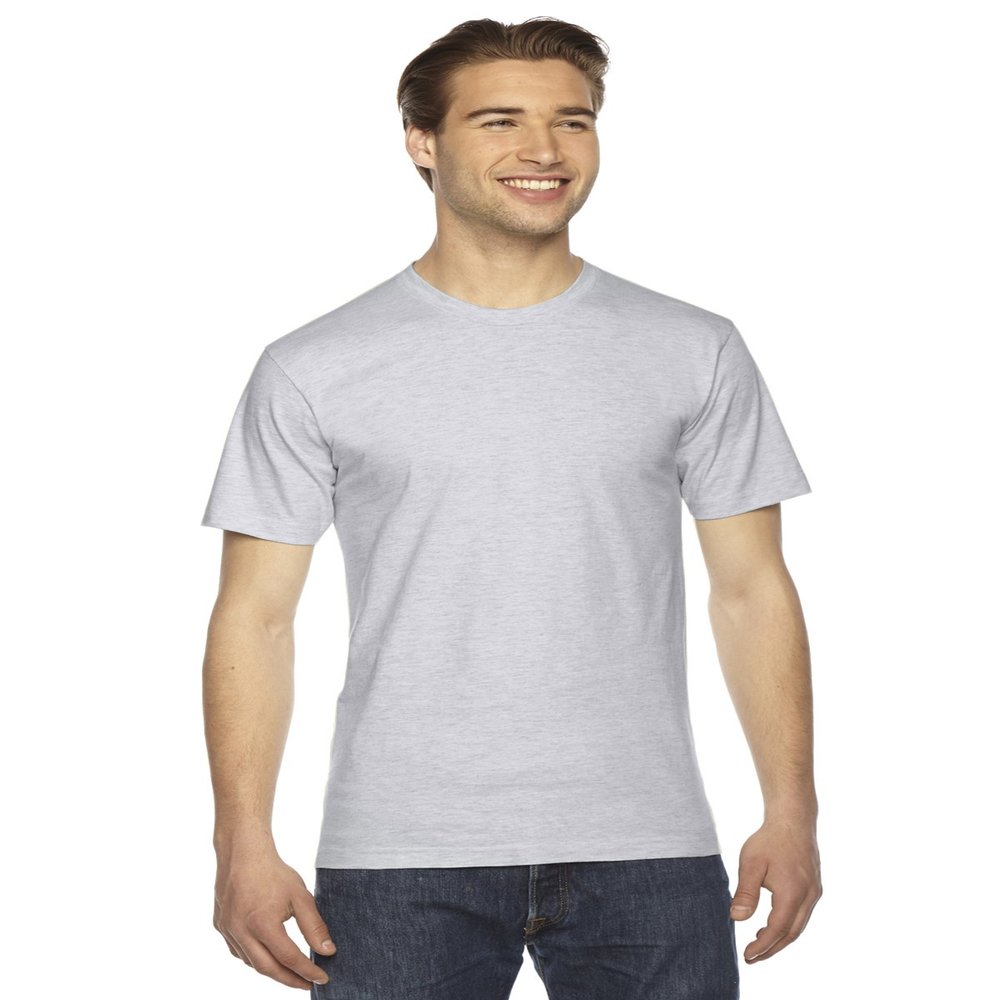 American Apparel 2001W Unisex Fine Jersey Short-Sleeve T-Shirt Ash Grey L