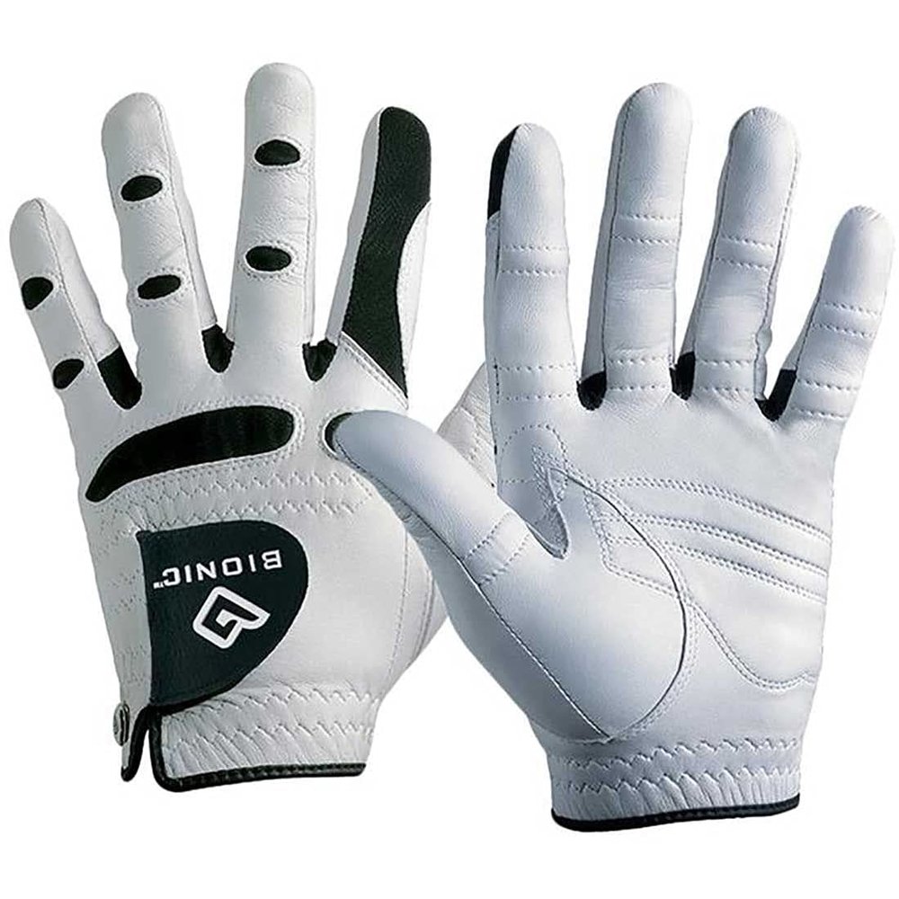 New Improved 2X Long Lasting Bionic Golf Glove - Patented Stable Grip Genuine Cabretta Leather, Designed by Orthopedic Surgeon! (Men's Cadet X-Large, Worn on Left Hand)