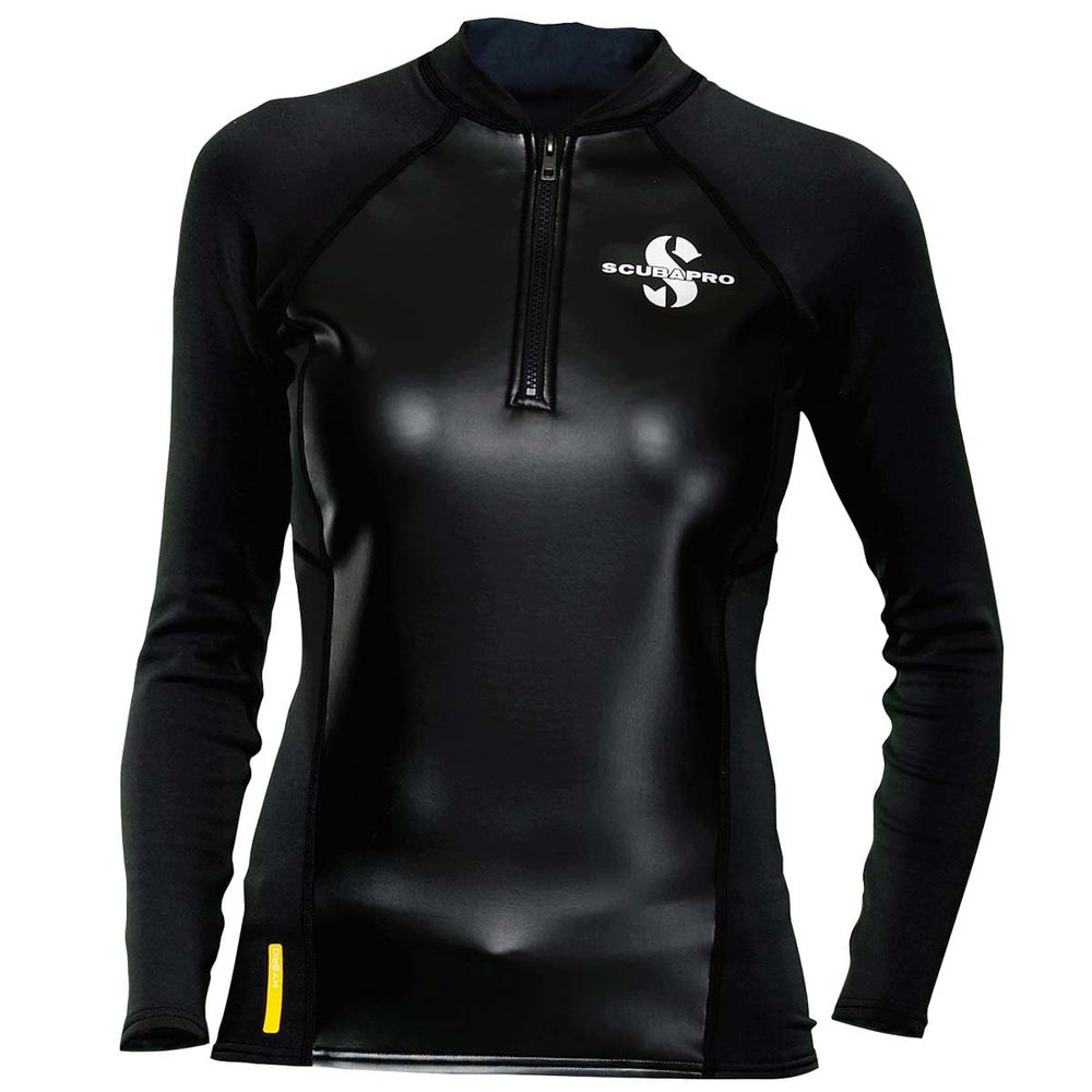 SCUBAPRO Women's Hybrid Thermal Diving Top, Long-Sleeve, X-Small, Black
