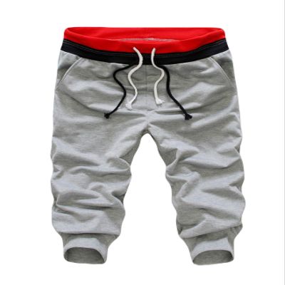 Jueshanzj Mens Capri Pants Sport Shorts Running Fitness Gray Large