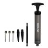 Skoloo 10" Portable Hand Air Ball Pump Inflator Kit with Needle, Nozzle, Extension Hose for Soccer Basketball Football Volleyball Water Polo Rugby Exercise Sports Ball Balloon Swim Inflatables, Grey view 1