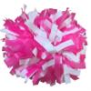 kuugear Pair, 6" Plastic Cheerleading Pom Pom with Baton Handle - New Hot Pink/White view 1