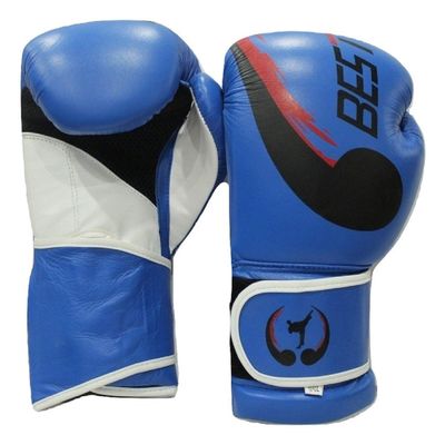 Bestzo Boxing Gloves Cow Hide Leather Muay Thai Training Gloves Sparring Punching Mitts -14 OZ