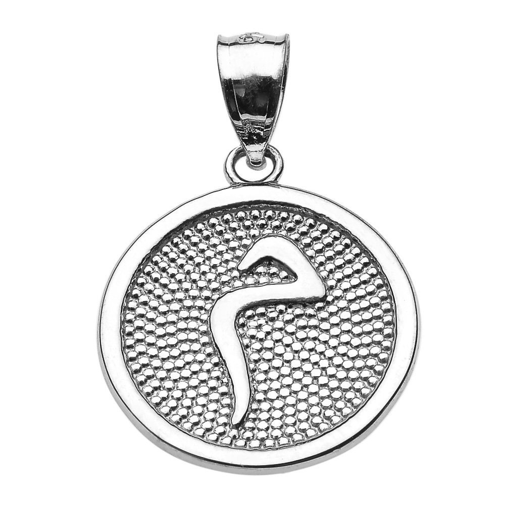 CaliRoseJewelry Sterling Silver Arabic Farsi Letter Miim Initial Charm Pendant