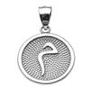 CaliRoseJewelry Sterling Silver Arabic Farsi Letter Miim Initial Charm Pendant view 1