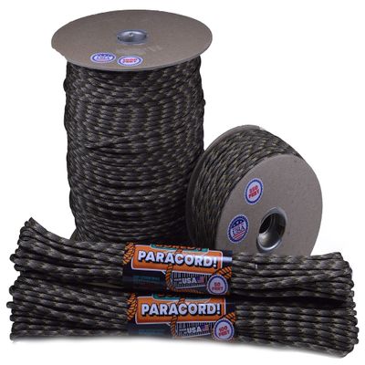 Bored Paracord - 1', 10', 25', 50', 100' Hanks & 250', 1000' Spools of Parachute 550 Cord Type III 7 Strand Paracord Well Over 300 Colors - Forest Camo - 1000 Foot Spool