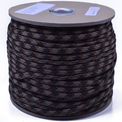 Bored Paracord - 1', 10', 25', 50', 100' Hanks & 250', 1000' Spools of Parachute 550 Cord Type III 7 Strand Paracord Well Over 300 Colors - Brown Camo - 1000 Foot Spool