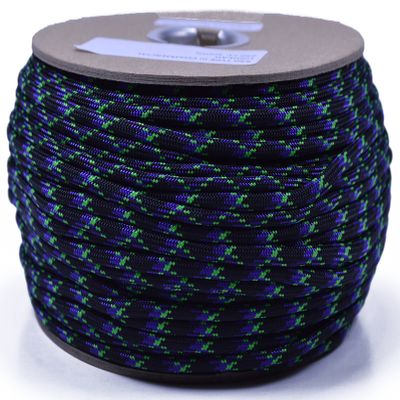 Bored Paracord - 1', 10', 25', 50', 100' Hanks & 250', 1000' Spools of Parachute 550 Cord Type III 7 Strand Paracord Well Over 300 Colors - Undead - 250 Foot Spool