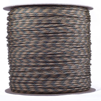 BORED? PARACORD! - 1', 10', 25', 50', 100' Hanks & 250', 1000' Spools of Parachute 550 Cord Type III 7 Strand Paracord Well Over 300 Colors - Tri Color Camo - 250 Foot Spool