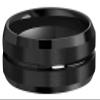 CROWNAL 4mm 6mm 8mm 10mm Black Tungsten Wedding Band Ring Men Women Beveled edges Polished Grooved Center Comfort Fit Size 4 To 17 (10mm,10.5) view 2