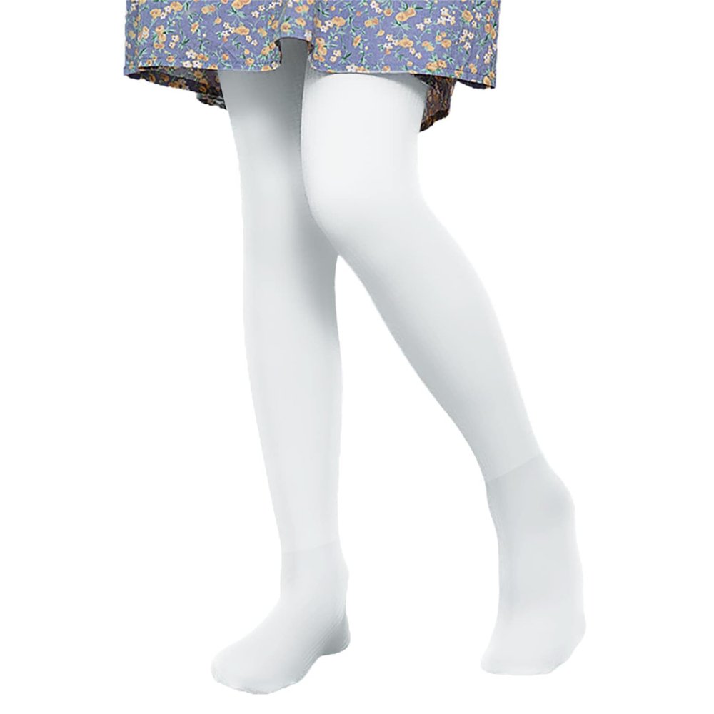 LOLANTA Winter Tights for Girls Stockings Warm Fleece Lined Footed Leggings High Waist Pantyhose(White,3-5Y)