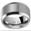 Crownal 4mm 6mm 8mm Tungsten Wedding Couple Bands Rings Men Women Matte Brushed Finish Center Engraved "I Love You" Size 4 To 17 (Silver 4mm,6) view 2