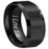 Crownal 8mm 6mm 4mm Black Tungsten Wedding Couple Bands Rings Men Women Matte Brushed Finish Center Engraved "I Love You" Size 4 To 17 (4mm,5.5) view 1