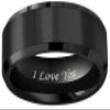Crownal 8mm 6mm 4mm Black Tungsten Wedding Couple Bands Rings Men Women Matte Brushed Finish Center Engraved "I Love You" Size 4 To 17 (8mm,8.5) view 2