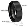 Crownal 8mm 6mm 4mm Black Tungsten Wedding Couple Bands Rings Men Women Matte Brushed Finish Center Engraved "I Love You" Size 4 To 17 (8mm,8.5) view 3