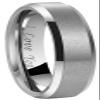 Crownal 4mm 6mm 8mm Tungsten Wedding Couple Bands Rings Men Women Matte Brushed Finish Center Engraved "I Love You" Size 4 To 17 (Silver 4mm,10) view 1