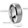 Crownal 4mm 6mm 8mm Tungsten Wedding Couple Bands Rings Men Women Matte Brushed Finish Center Engraved "I Love You" Size 4 To 17 (Silver 8mm,8.5) view 3