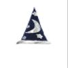 Fun Costumes Wizard Hat - Kids Costume Accessories - Cone-shaped Velour Hat with Metallic Moon & Star Appliques - Blue, Standard view 1