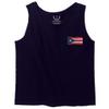 0062. Puerto Rico Flag Boricua Rican Nuyorican Men's Tank Top (Navy Blue, Medium) view 2