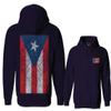 0062. Puerto Rico Flag Boricua Rican Nuyorican Sweatshirt Pullover Hoodie (Navy, X-Large) view 1