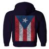 0062. Puerto Rico Flag Boricua Rican Nuyorican Sweatshirt Pullover Hoodie (Navy, X-Large) view 3