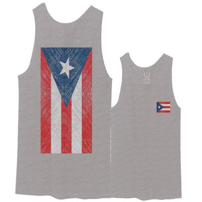 0062. Puerto Rico Flag Boricua Rican Nuyorican Men's Tank Top (Light Gray Medium)