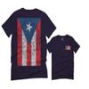 0062. Puerto Rico Flag Boricua Rican Nuyorican for Men T Shirt (Navy Blue, 2X-Large)